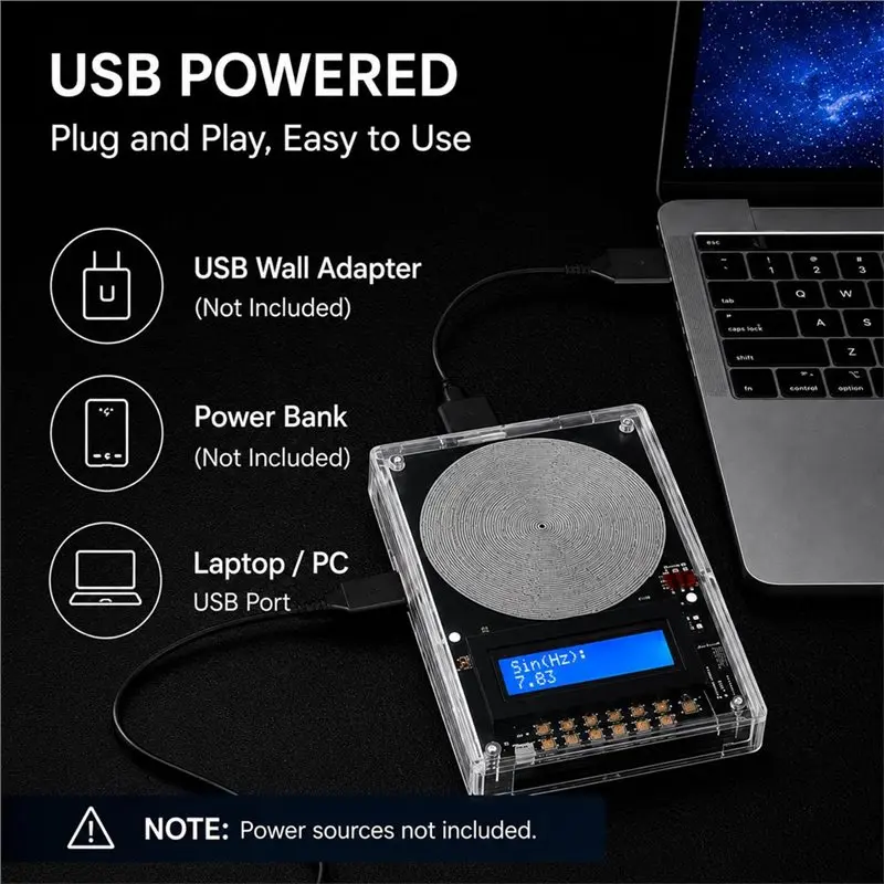 Fine Workmanship For Meditation Travel Compatible 7.83Hz Schumann Resonance Generator, Adjustable Output, Includes Earphones&