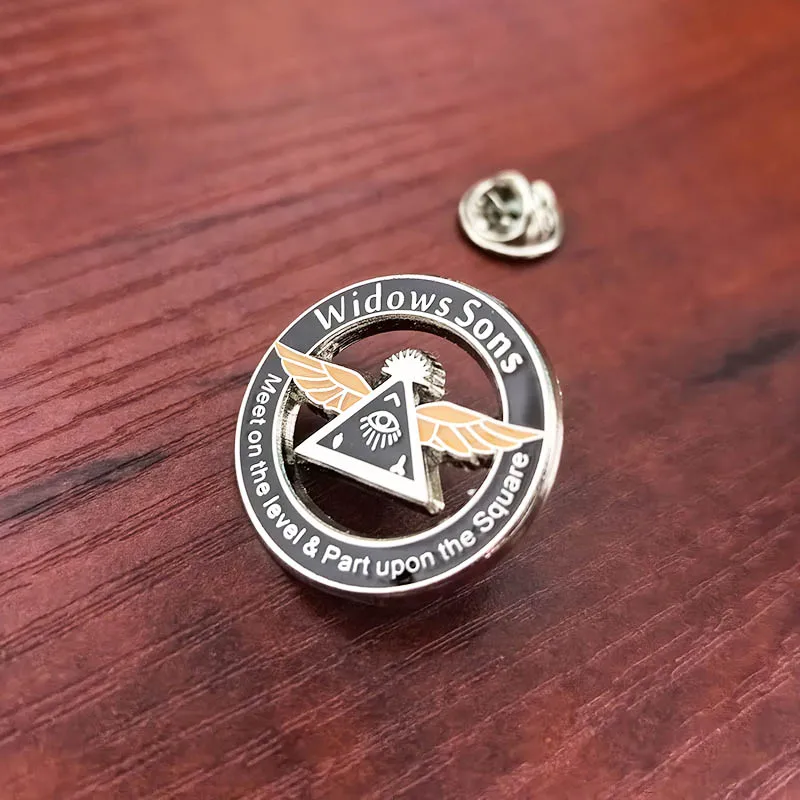 

100pcs Masonic Square Brooch Freemason Widows Sons Metal Badge Motorcycle Club Lapel Pins Meet on The Level Part Upon Free Mason