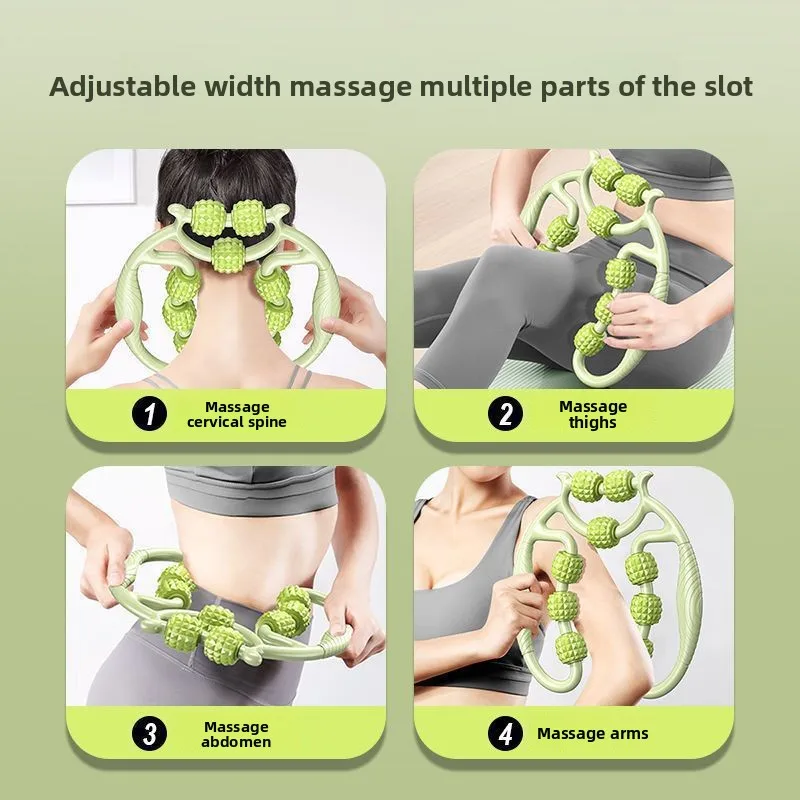 9 Wheel Leg Massager Circular Thigh Muscle Relaxer Stretching Yoga Roller Beauty Tool for Women