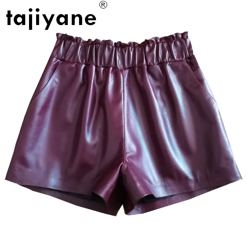 

Tajiyane 2021 Women Trousers Real Sheepskin Women's Shorts Genuine Leather Shorts Female Clothing Spodnie Damskie TN2321