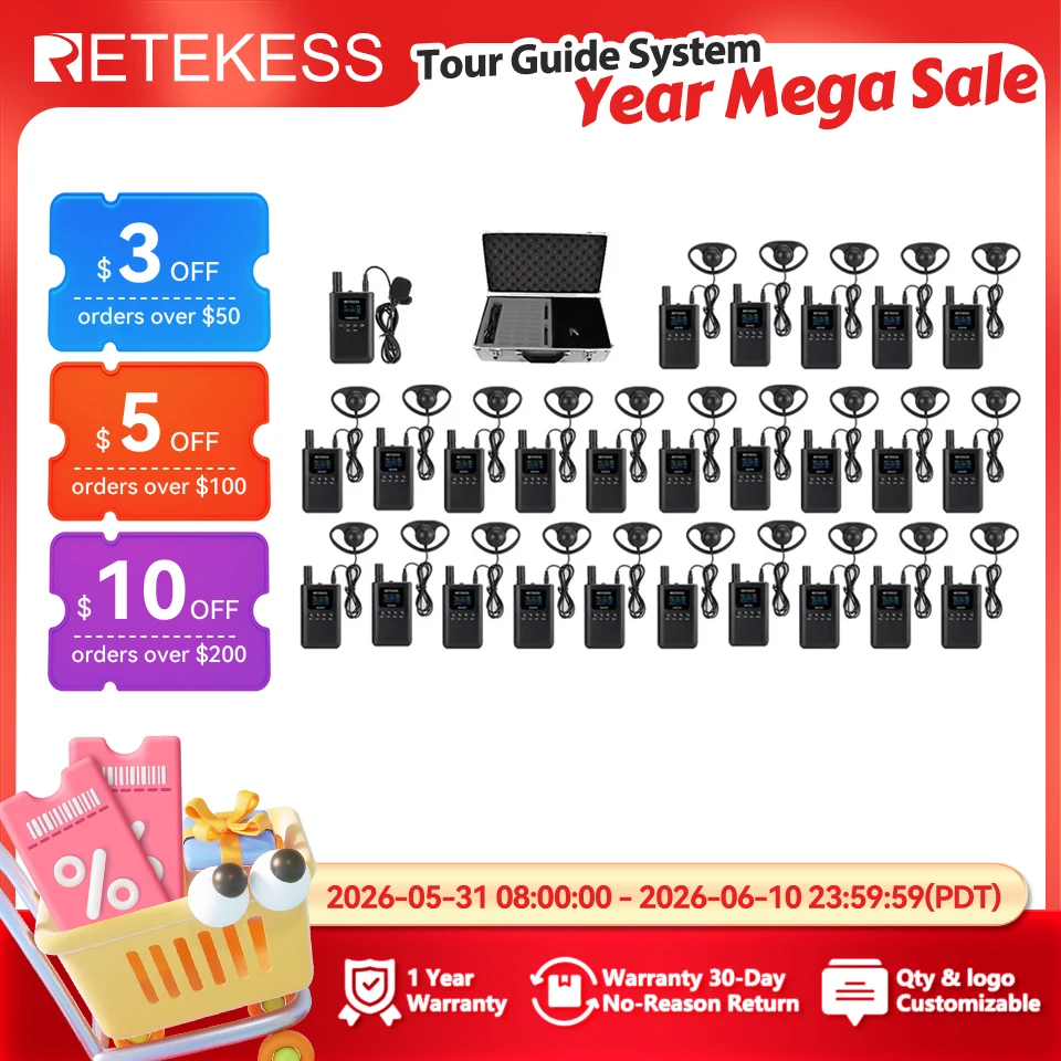 

RETEKESS TT125 Tour Guide System Whisper Tour Guide System Radio Guide For Excursion Translation Church Museum Hajj Conference