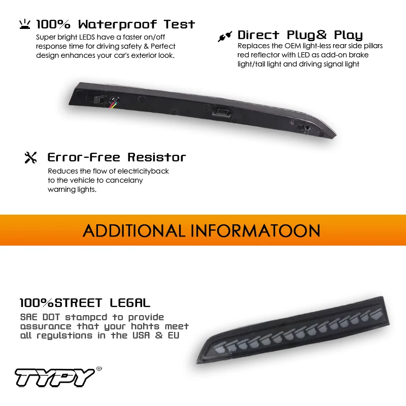 نوع جديد! عاكس خلفي ضوء الفرامل 2 قطعة لسيارات BMW M3 3 سلسلة F30 F80 قاعدة سيدان 4-Door 2012-2017