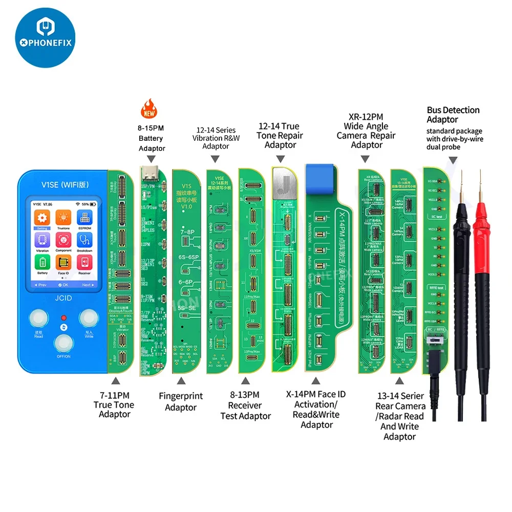 JCID V1S V1SE Wifi Phone Repair Programmer For Iphone6-15Pro Max Face ID Battery Photosensitive Original Color Dot Matrix Board