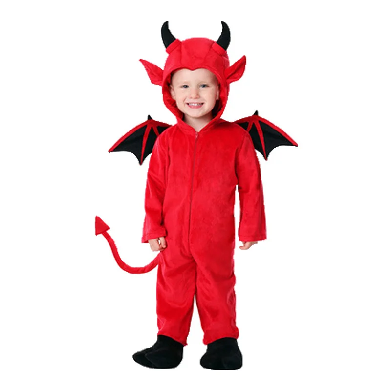 Costume de démon chauve-souris rouge, Cosplay d'halloween pour enfants, 2021