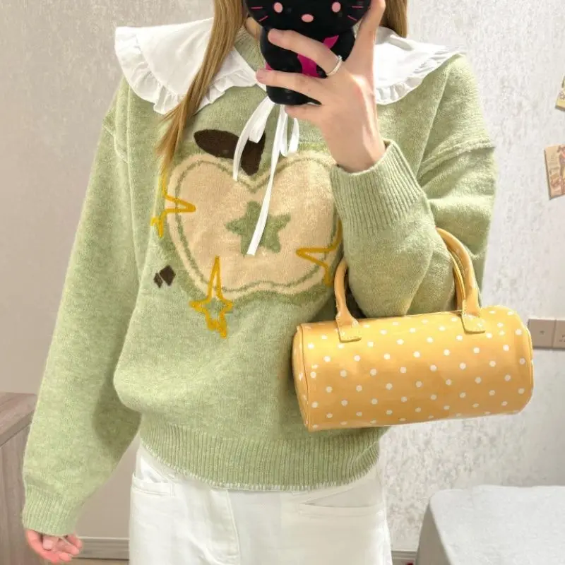 Maglione girocollo Mori 2025 Autunno Inverno Nuovo abbigliamento moda coreana Pullover caldo skinny lavorato a maglia Pull Femme