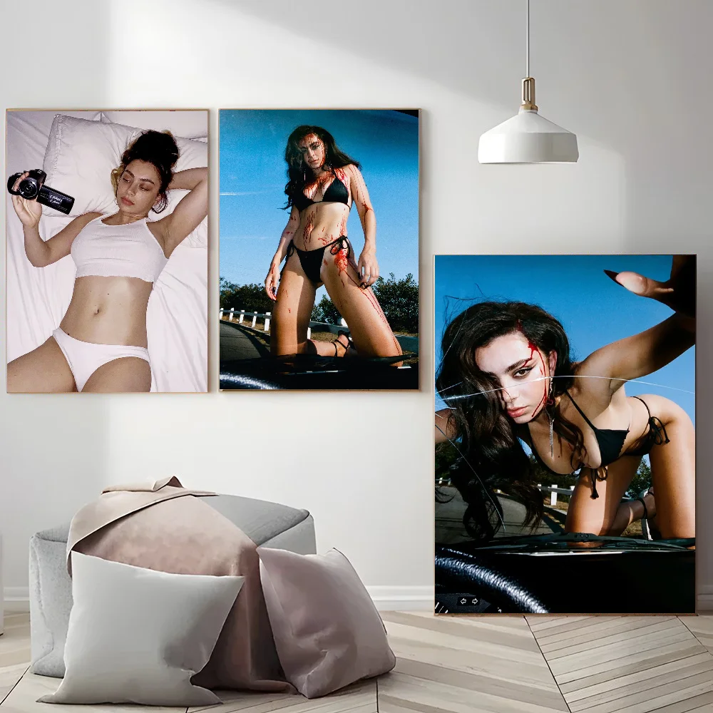 Charli Xcx Singer Speed Drive Poster Self-adhesive Art Waterproof Paper Sticker Coffee House Bar Room Wall Decor