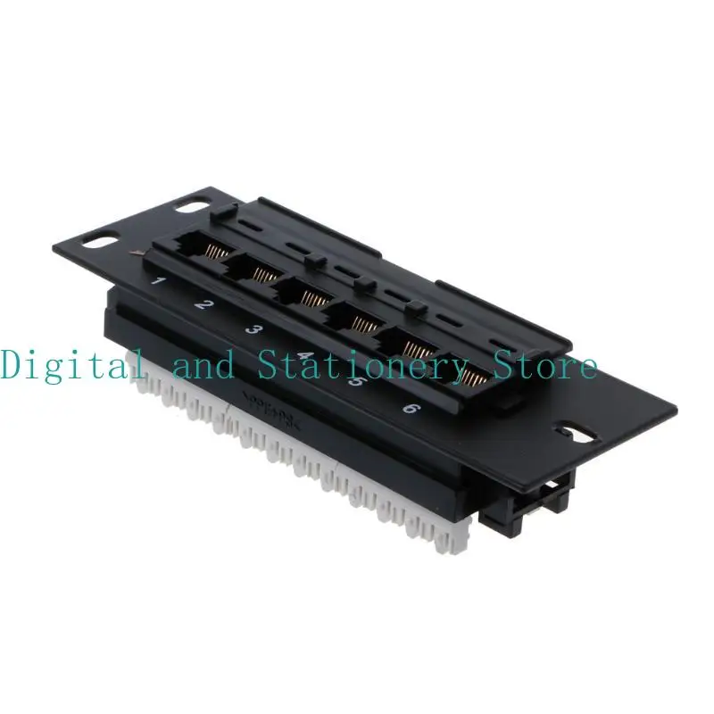 Y1UB 6 Port CAT5e Wallmount Patch Panel 10G Support 1U Patch Panel UTP 19 in