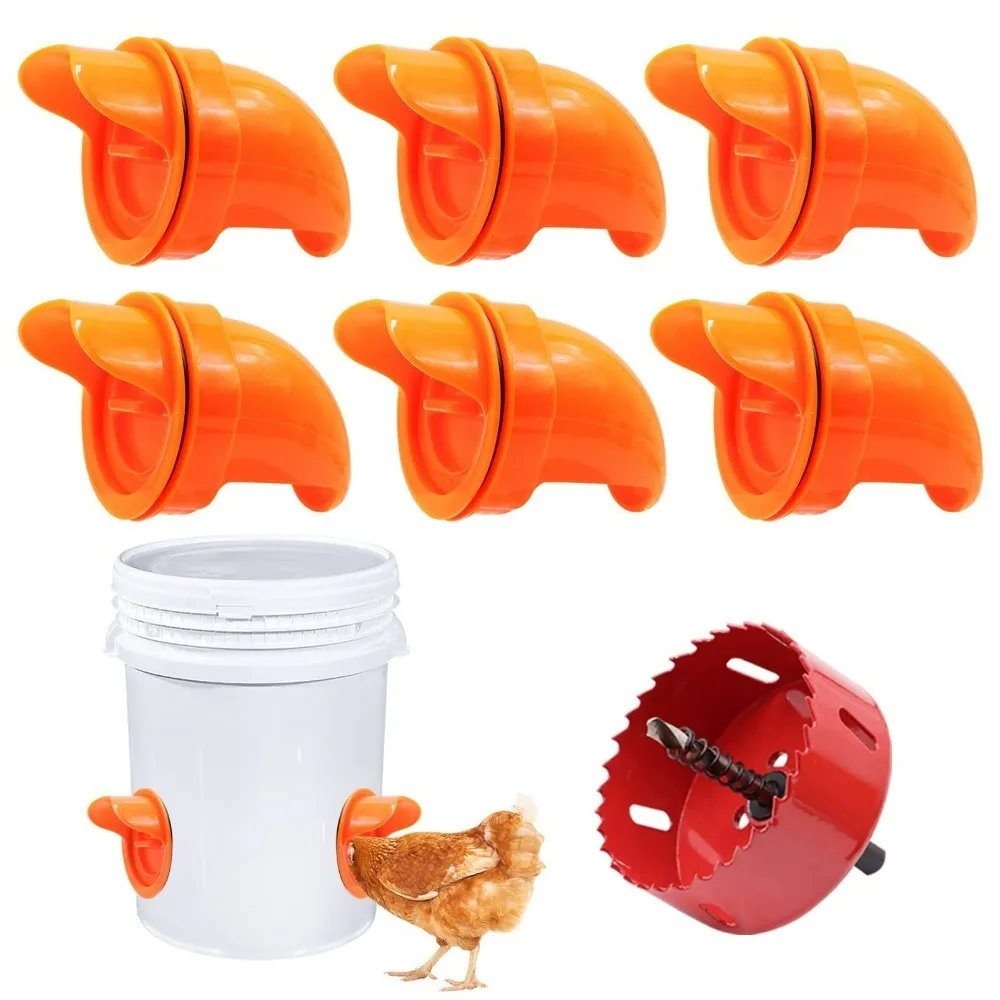 Gravity Chicken Feeder DIY Rainproof Poultry Feeder Port Reduce Spillage Food Farm Chicken Duck Food Controller tools