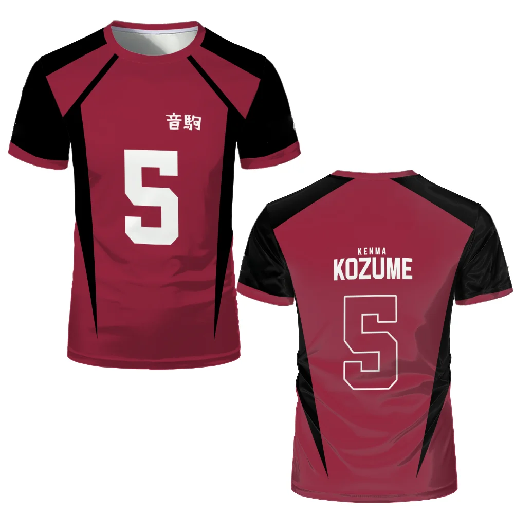 

Anime Haikyuu Nekoma Jersey T Shirt Kozume Tetsurou Kuroo Cosplay Costume High School Volleyball Club Men Clothing Sports Tees