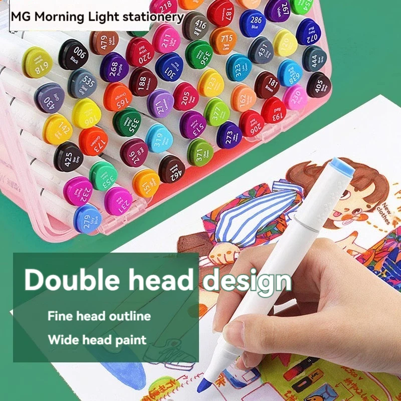 30-80 Colors Double Headed Oily Art Marker Pen Set for Draw Sketching Oily Tip Based Markers Graffiti Manga School Art Supplies