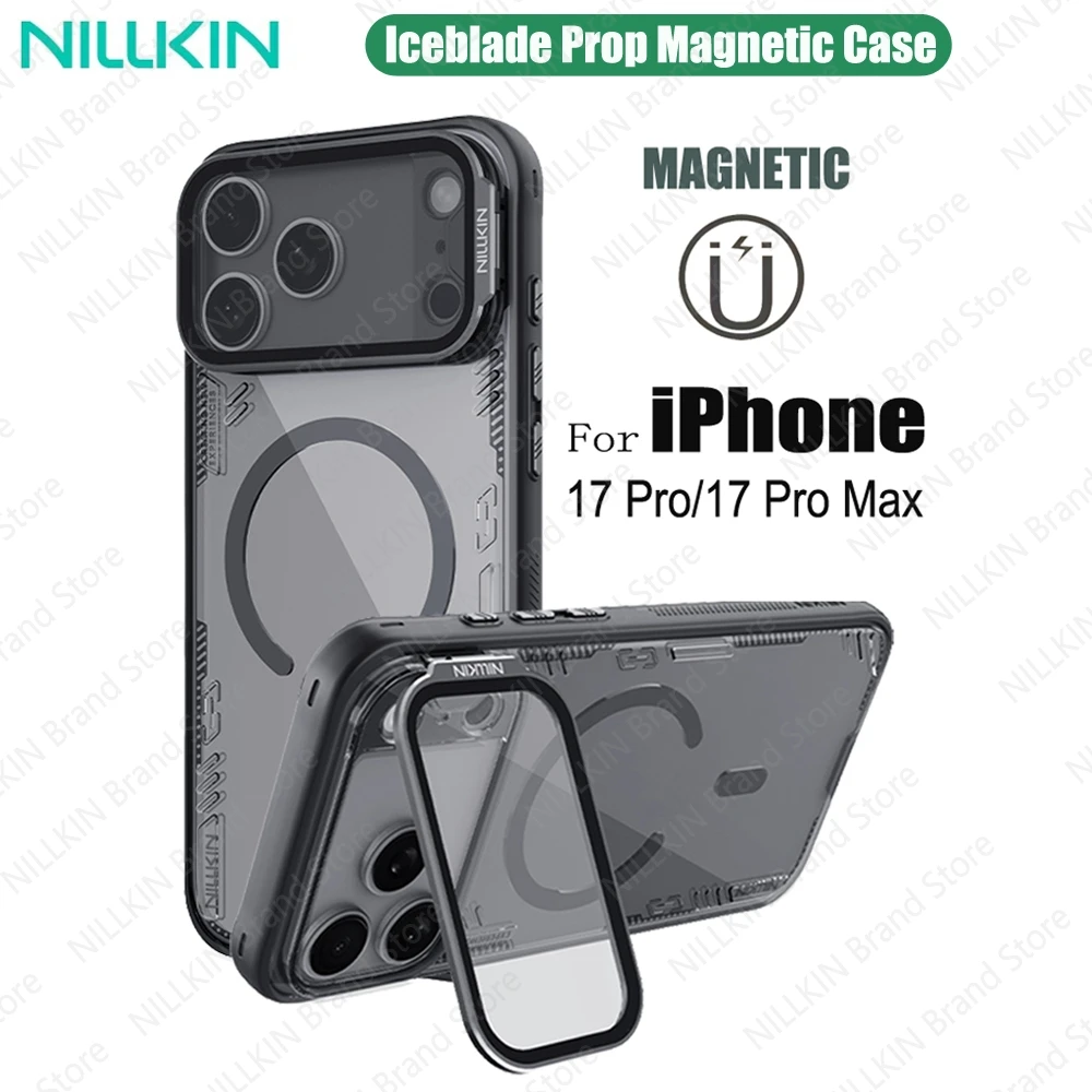 

Чехол NILLKIN для iPhone 17 Pro Max / 17 Pro Magsafe Iceblade, держатель для телефона, чехол для камеры, прозрачный магнитный чехол для iPhone17 Pro