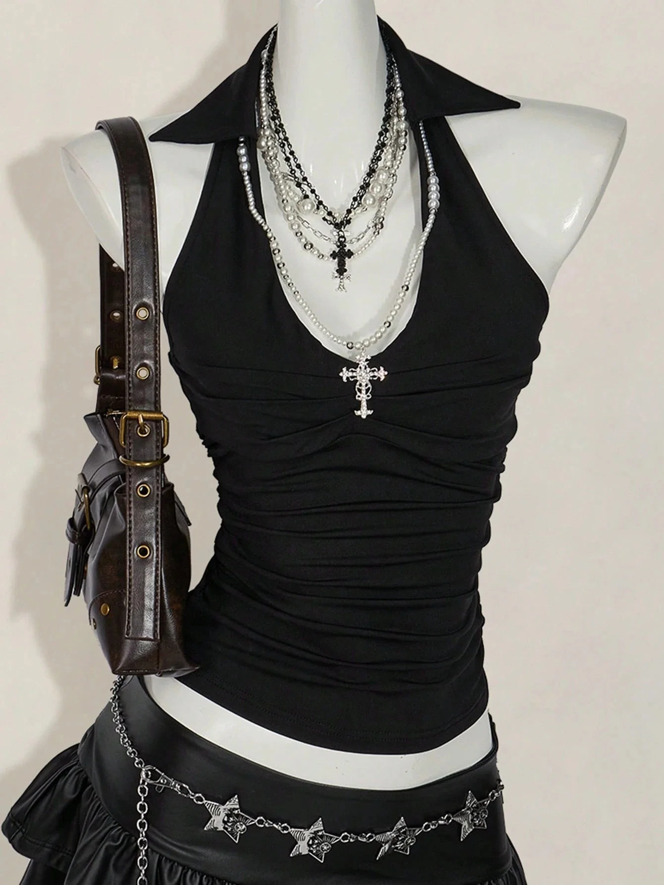 شارع العليا الرسن Y2k القوطي الشرير 90s عارية الذراعين جماليات خمر Harajuku مثير سليم المحاصيل الأعلى الصيف الساخن فتاة شيك الجرونج ايمو المحملة