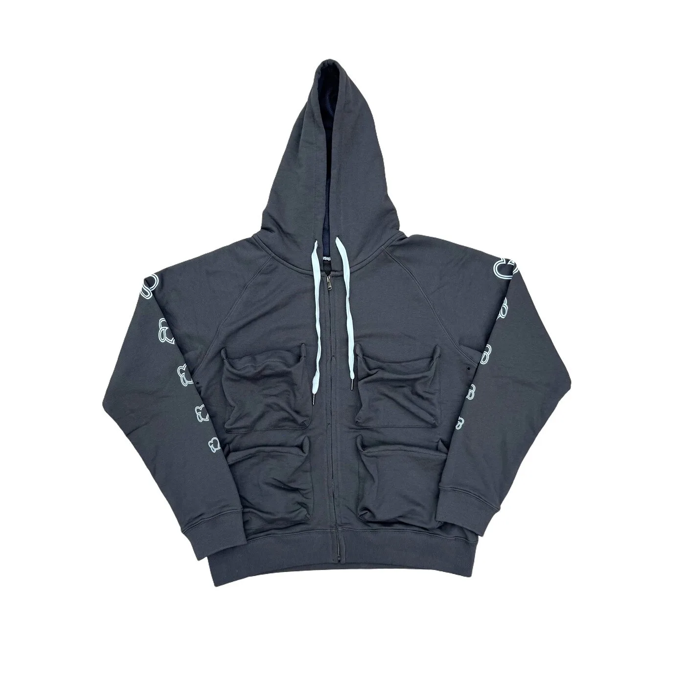 Number Nine Ss05 Crying Zipper Hooded Jacket Tear Heart Four Pocket Hoodie