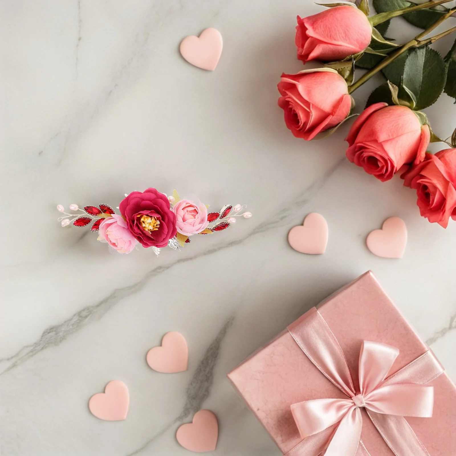 

Ancient Style Hair Accessory Artificial Peony Garland Bridal Headpiece For Chinese Wedding Vintage Party Floral Crown