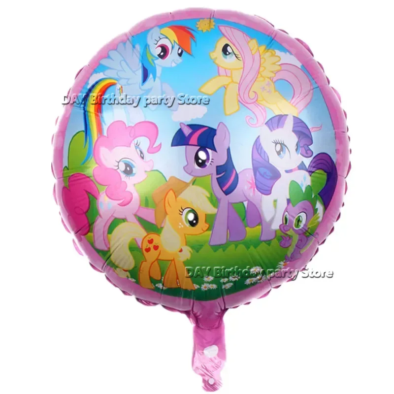 My Cute little Pony ฟอยล์บอลลูนชุดสุขสันต์วันเกิดปีจํานวน 32 นิ้ว 1-9 โบว์สีชมพูสาวโปรดปราน Pony Globlos ของขวัญอาบน้ําเด็ก