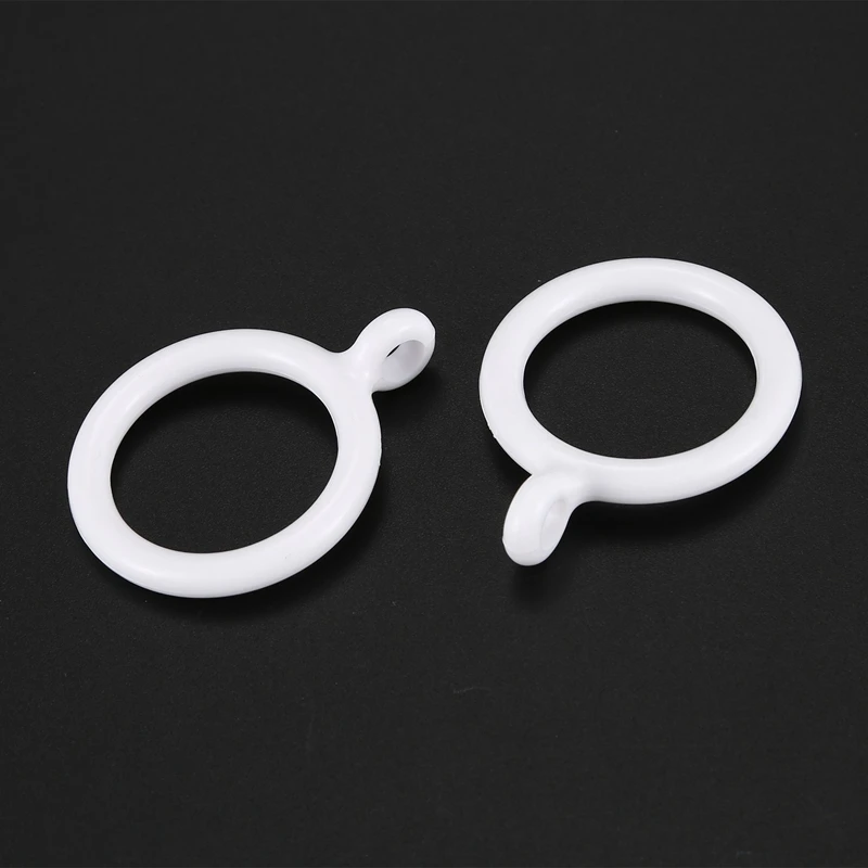 Inner Plastic Curtain Rings, branco, 60X, 25mm