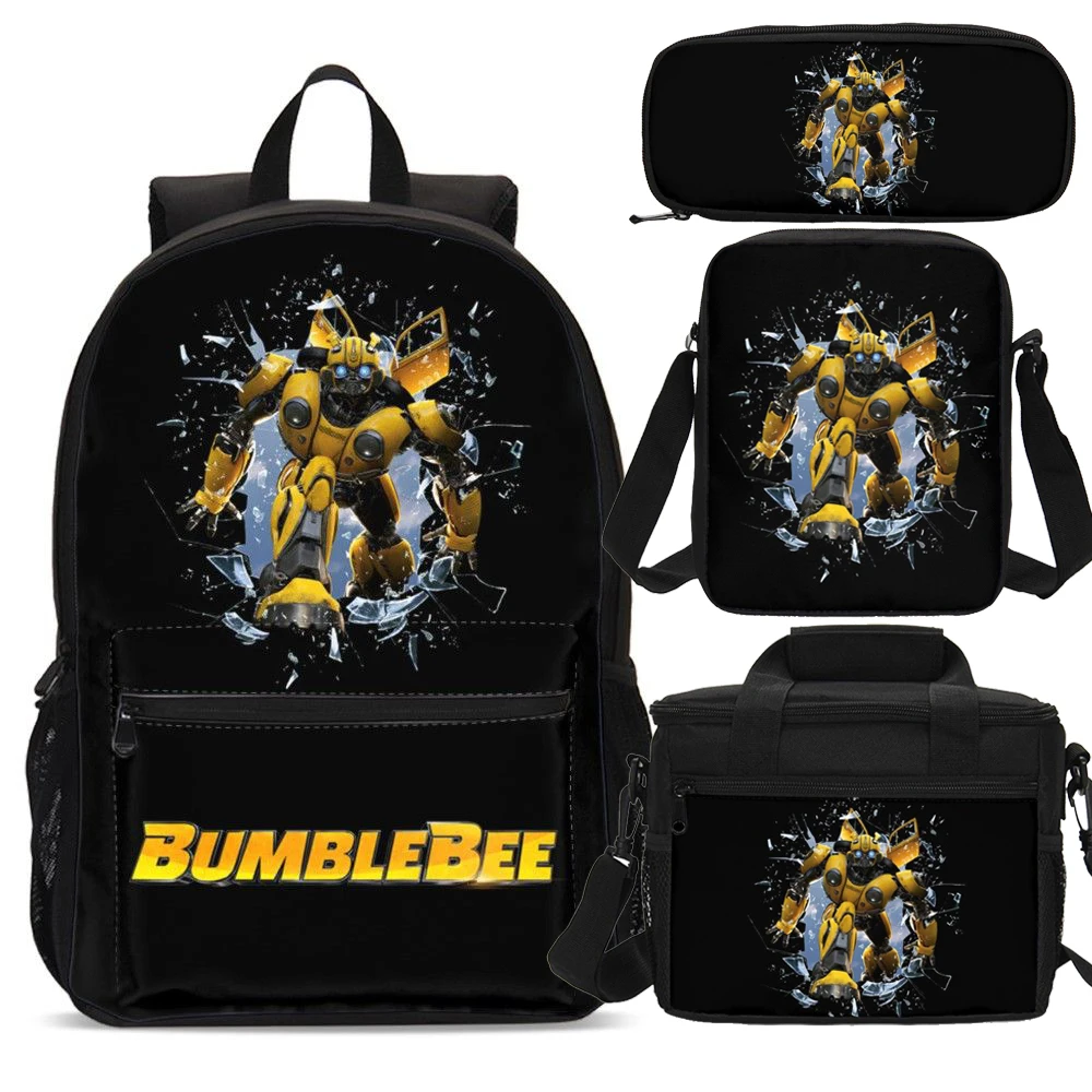 T-Transformers Child School Backpack with Lunch Bags ,Pencil Bags ,School Bags for Boys Girls Best Gift