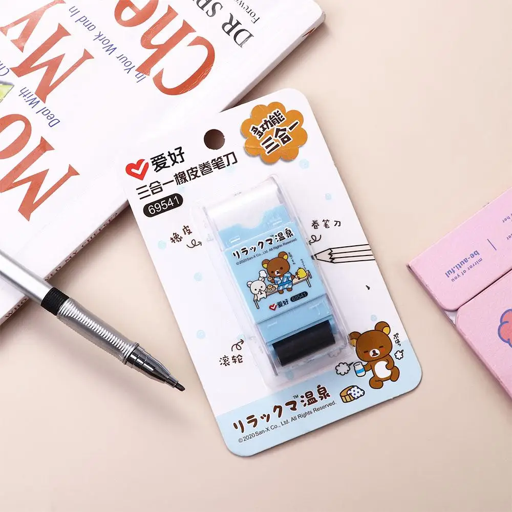 Penghapus Koreksi Perlengkapan Seni 3 In 1 Rautan Pensil Rol Penghapus Rautan Multifungsi Rol Pembersih Bawaan