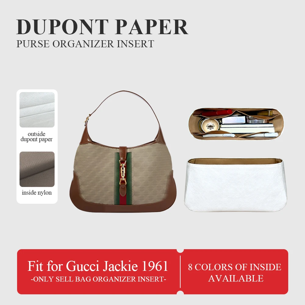 

Dupont Paper Purse Organizer Insert Fit for Gucci Jackie 1961, Inner Liner Makeup Storage Bag Lightweight Inside Organizer Bag