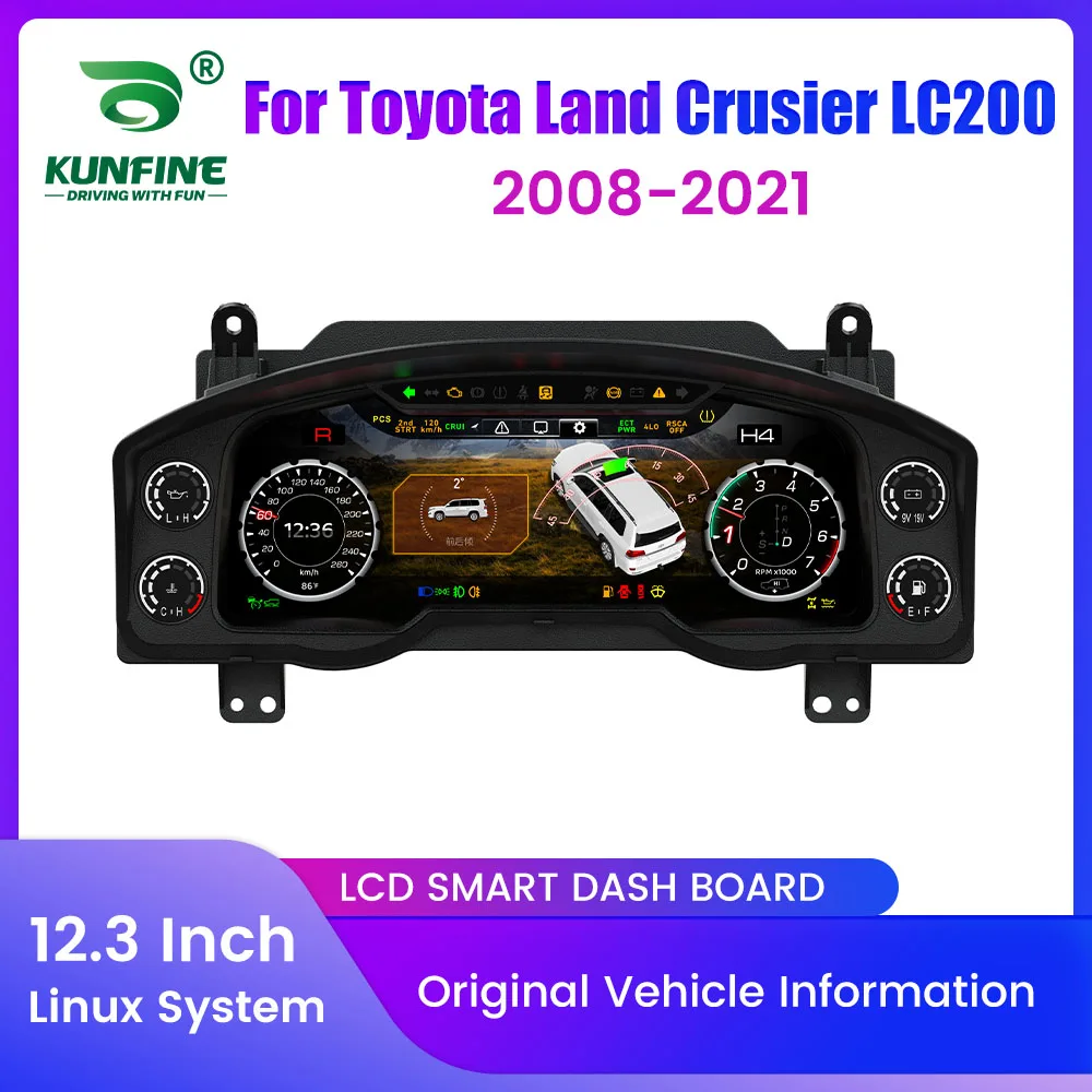 

For Toyota Land Crusier LC200 2008-2021 12.3" LCD Digital Dashboard Cluster Virtual Instrument Panel Speedometer Cockpit
