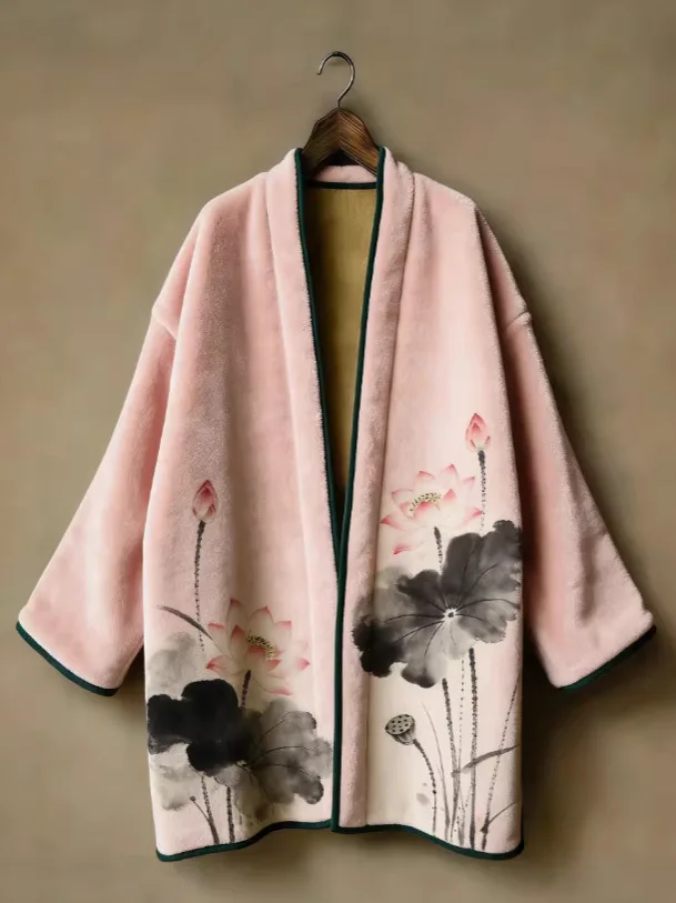 

2026 Autumn Winter New Japanese Kimono Yukata Samurai For Men And Women Print Flannel Coat Harajuku Cardigan Haori Kimono