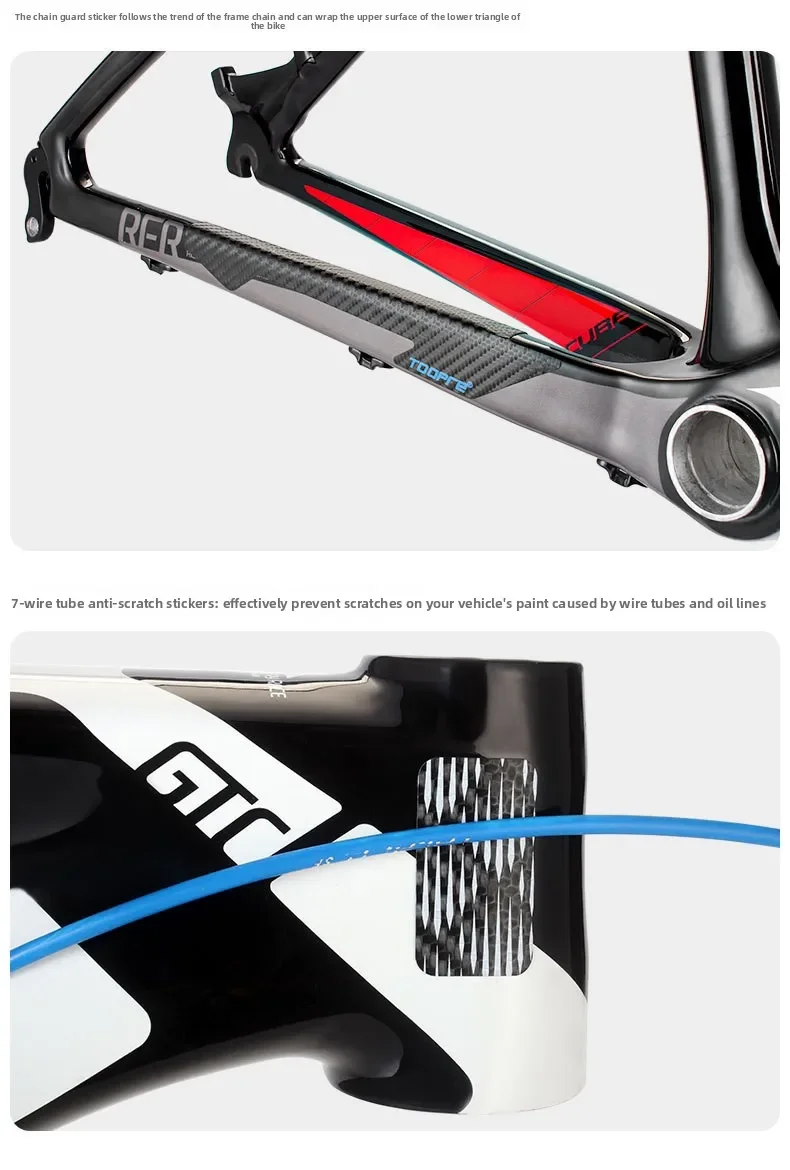 Fahrradketten-Schutzaufkleber, Schutzaufkleber für Mountainbike- und Rennradrahmen, Kettenaufkleber, Schutzaufkleber, für das Radfahren – Detail 6