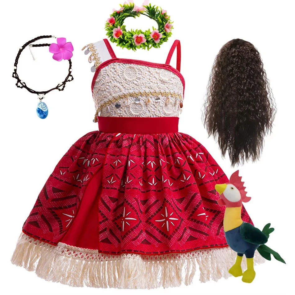 2024 New Movie Moana 2 Dress Girls Halloween Party Adventure Costume Girl Princess Fancy Clothes Children Vaiana Outfit Muababy