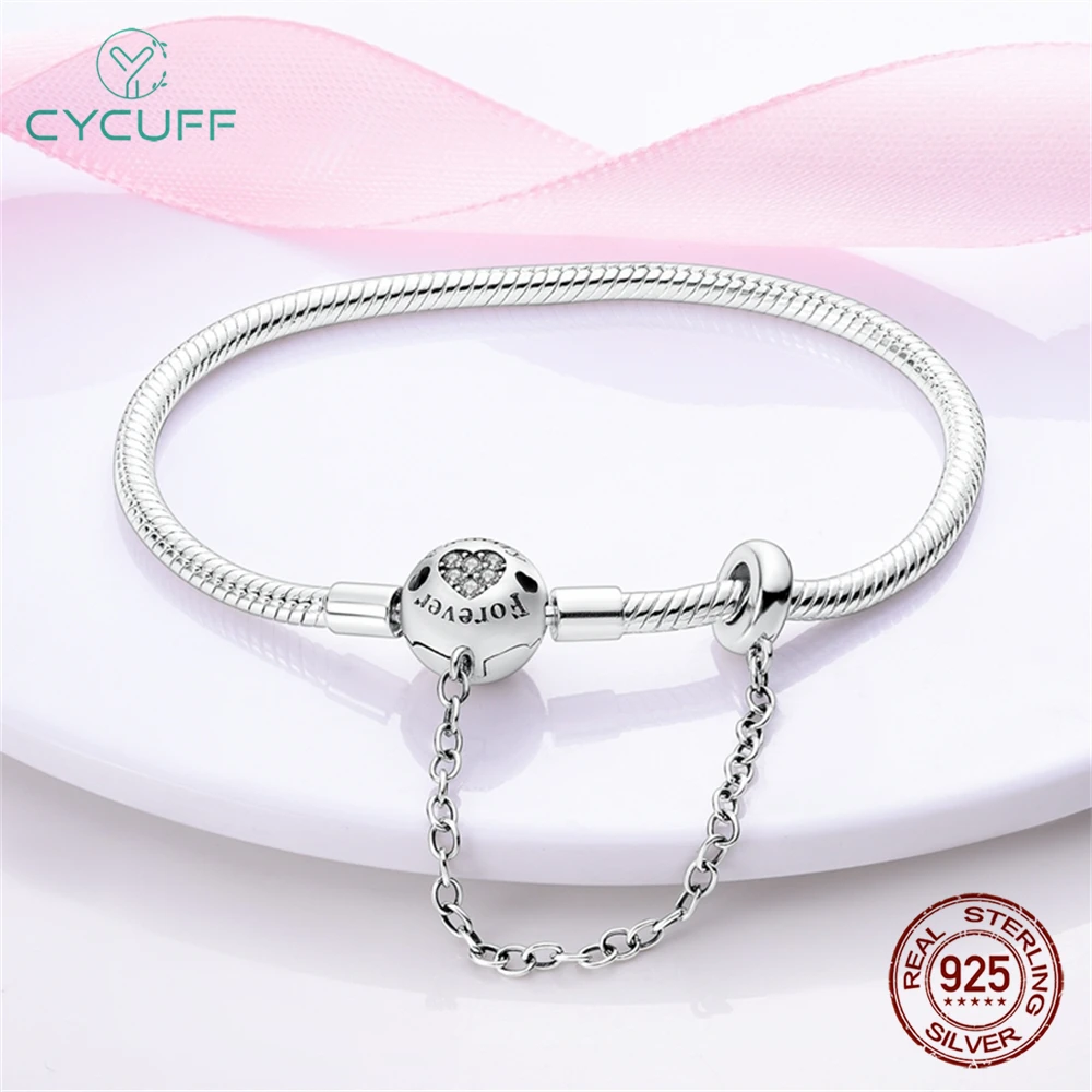 HOT 925 Sterling Silver Bracelet Original 17-20CM Star Moon Butterfly Heart Paw Zircon Bracelets Fit DIY Charms Jewelry Gifts