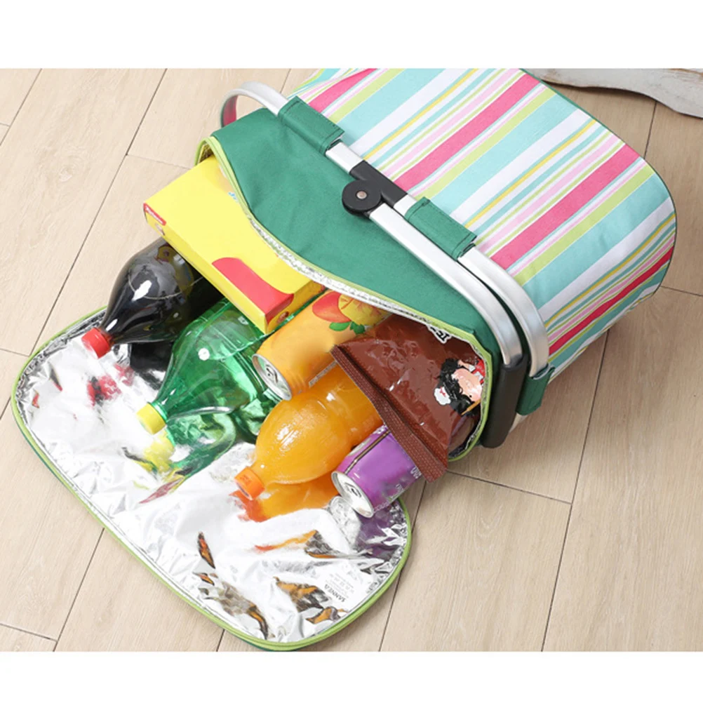 

26L Insulated Picnic Cooler Basket Lunch Tote Backpack Rose Outdoor Camping Hiking Beach Picnic Bag