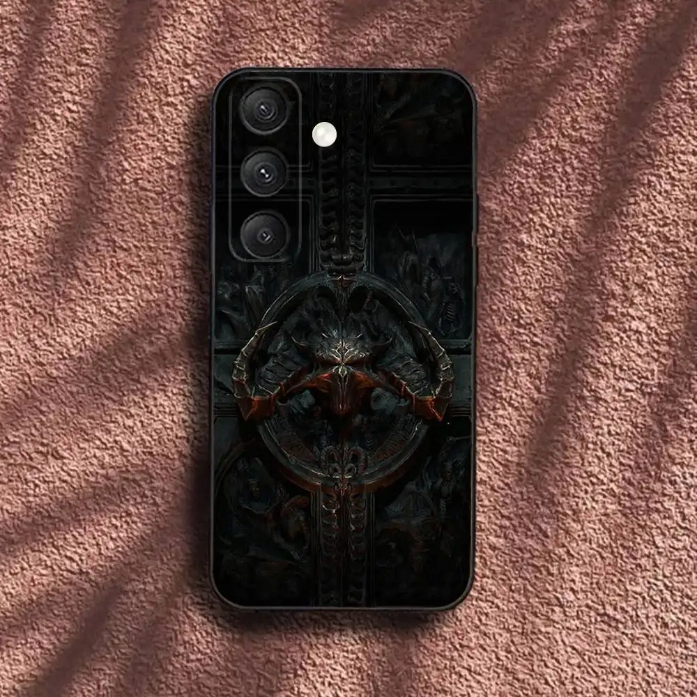 حافظة هاتف Game D-Diablo IV لهاتف سامسونج S25، S24، S23، S22، S21، S20، S10، Ultra، Plus، Lite، FE، غطاء أسود من السيليكون الناعم