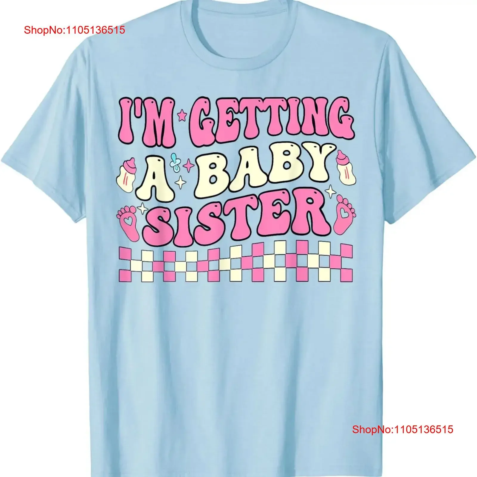 Anuncio de embarazo Niño Estoy conseguir una hermana bebé Camiseta vintage Lavado homme Estirado Unisex Casual ropa de diseñador