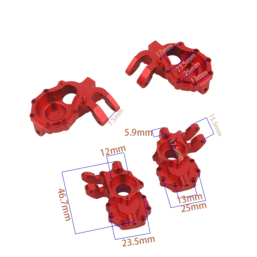 2pcs TRX4 Aluminum Inner Front Axle Portal Drive Cover Housing for 1/10 RC Crawler Car TRX-4 Front Axle Steering Upgrade Parts