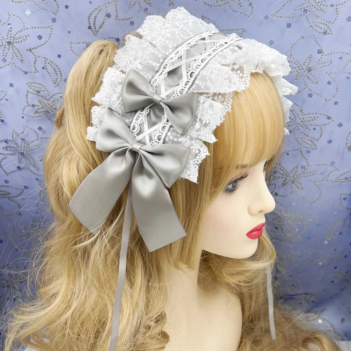 Japanische Spitze, Schleifenband, Lolita-Kopfschmuck, Ohren am Kopf, Stirnband, Lolita Maid, Anime, Cosplay, Haarschmuck