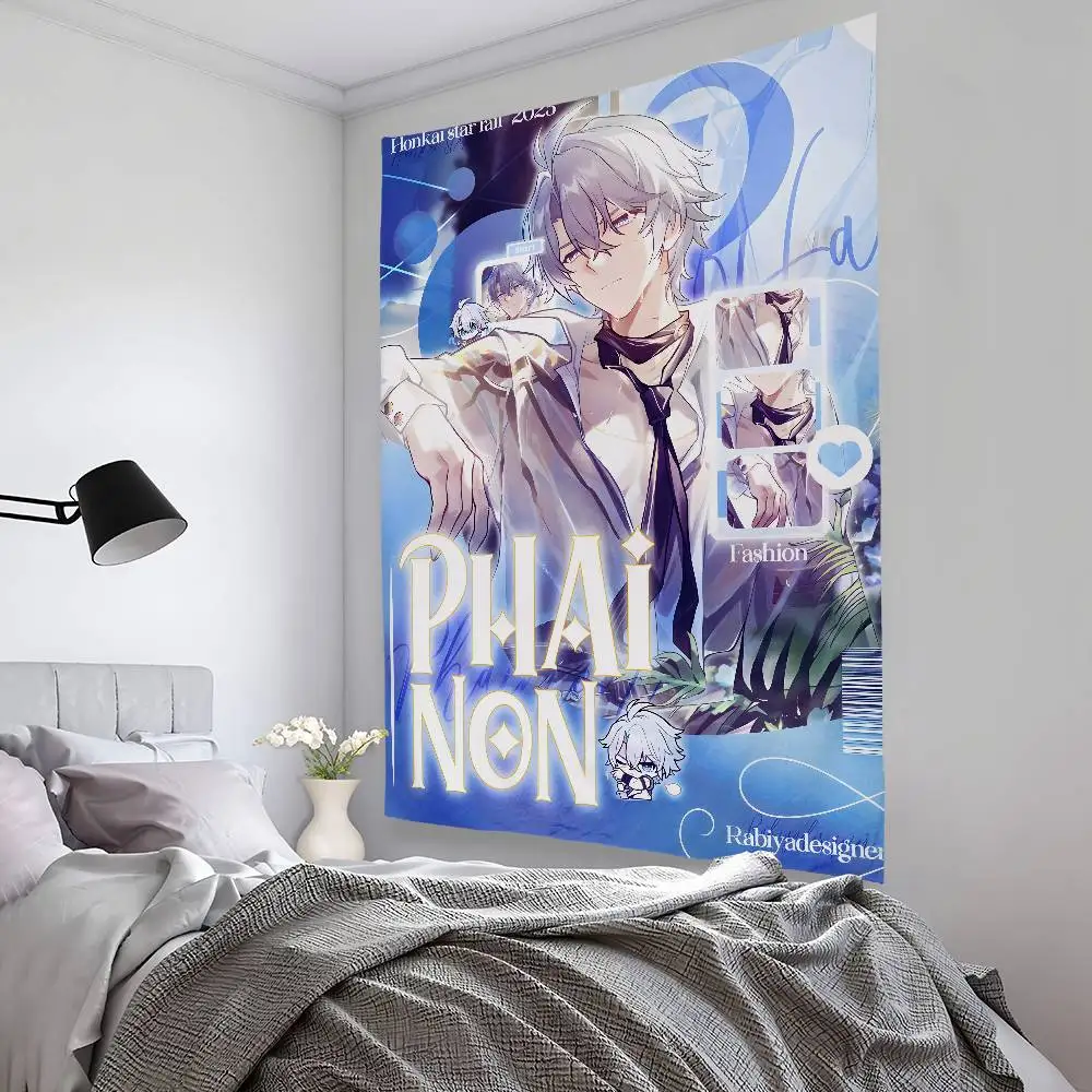 video phainon Honkai s-Star Rail Tapestry Bedroom Living Bar Garden Outdoor Microfiber festival Decoration Background Art Banner