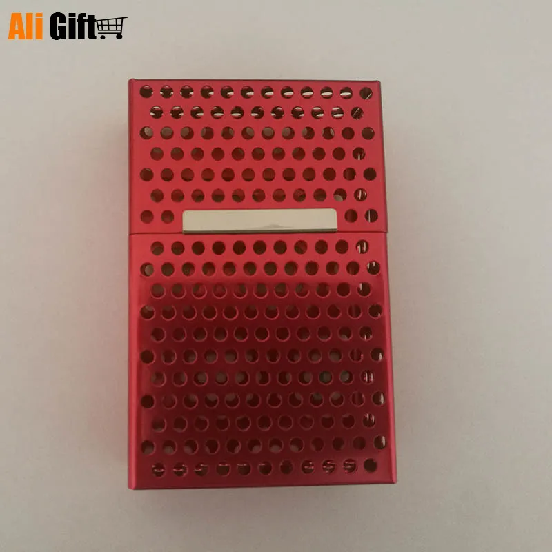 Light weight Hollow Aluminum Flip Magnet Cigarette Packs Cigar Tobacco Holder Storage Case Pocket Box