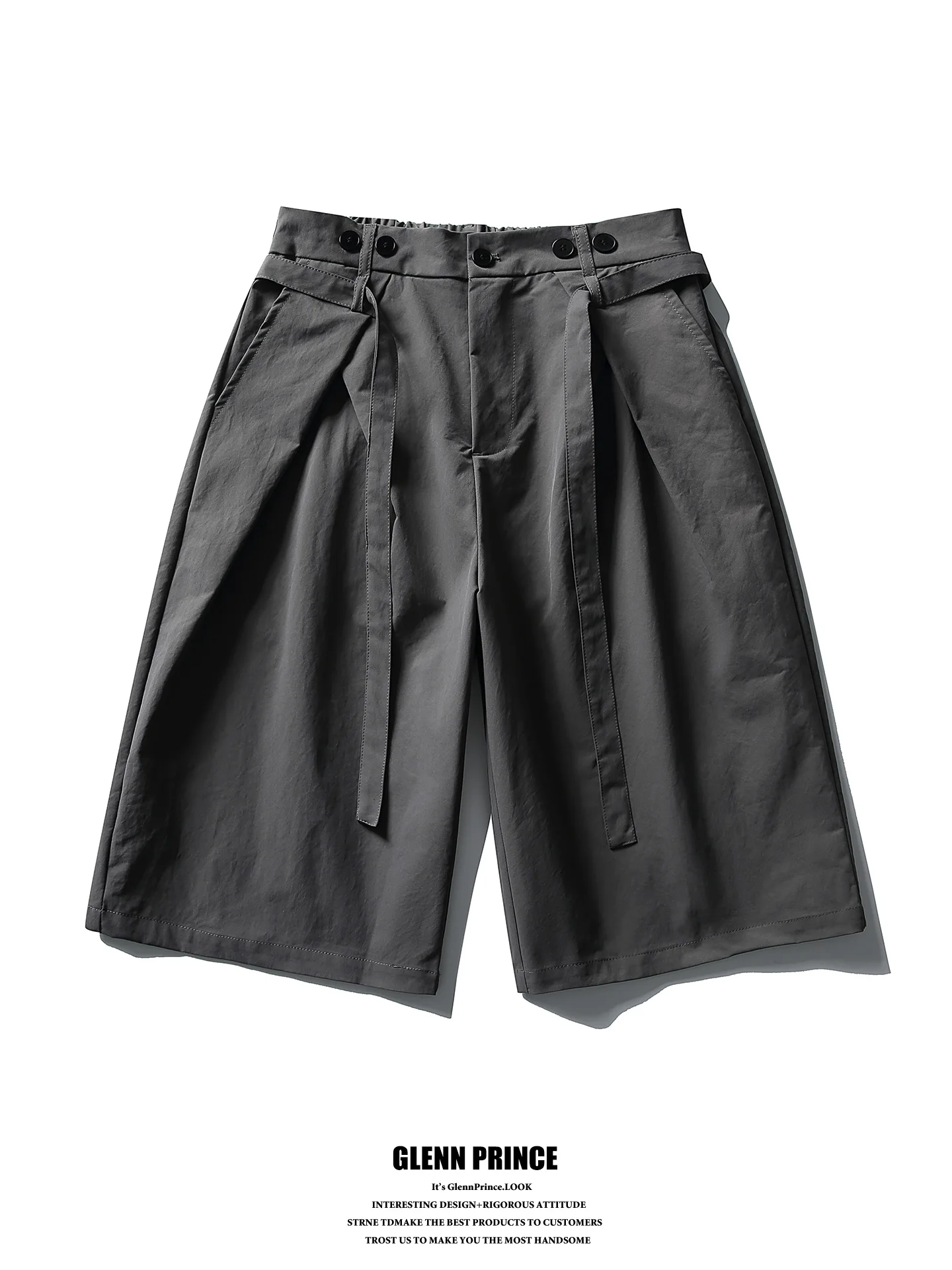 

American Retro Double Pleat Design Workwear Shorts Men Summer Loose Wide Leg Casual Seven-Foot Pants Straight Tube City Commu...