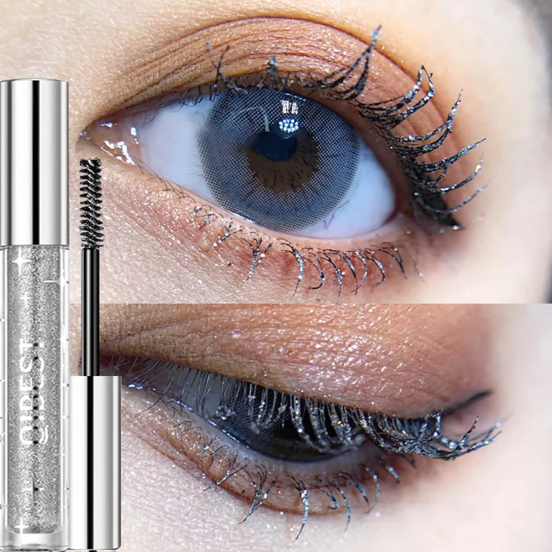 Diamond Mascara Waterproof Lasting Extension ciglia allungamento Curling Mascara Glitter Galaxy Silver Eyelash Makeup Cosmetic