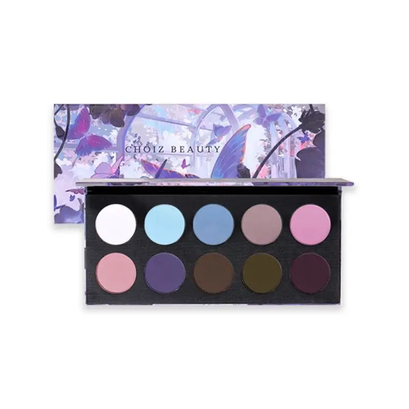 

CHOIZ BEAUTY Десятицветные тени для век Холодная бабочка Полное повседневное цветное многофункциональное пальто Прохладный тон Матовый