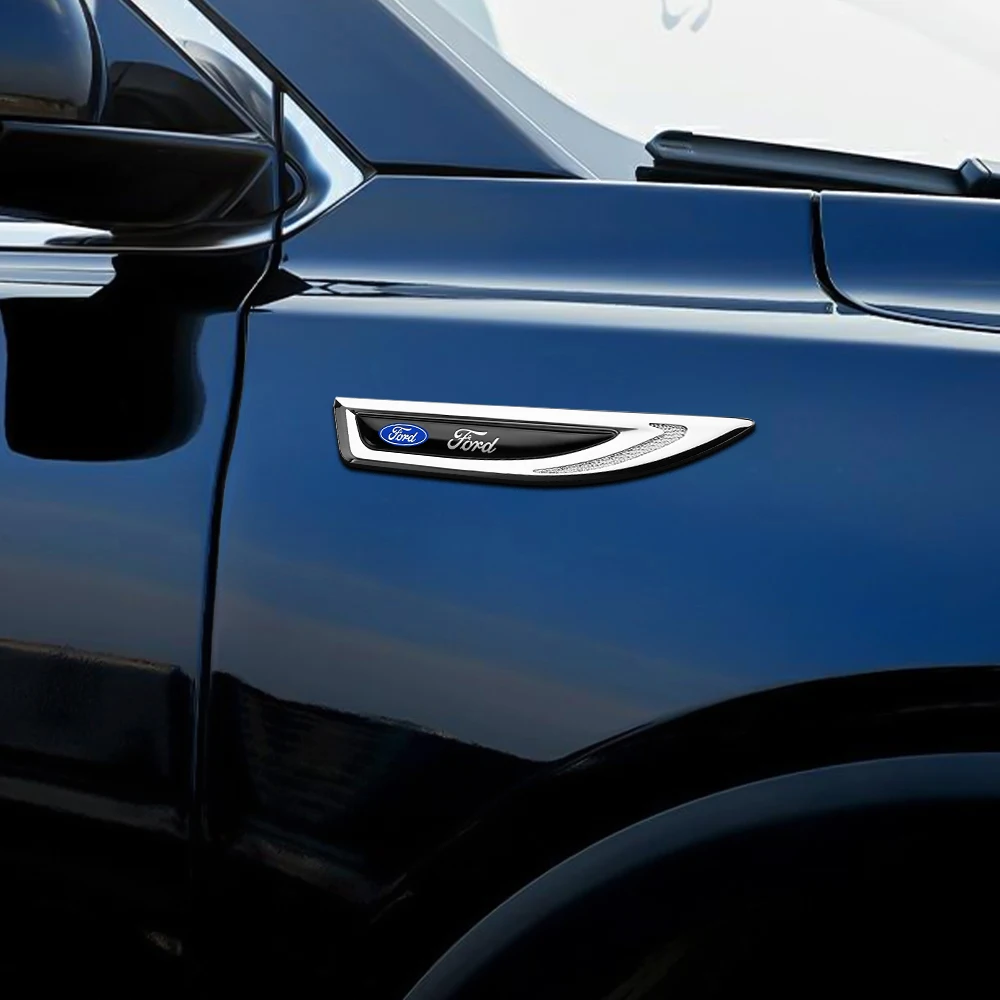 2pcs Car Emblem Styling Side Door Body Fender Stickers Knife Badges Decoration For Ford Focus mk2 3 Ranger Fusion Mondeo Kuga Ka