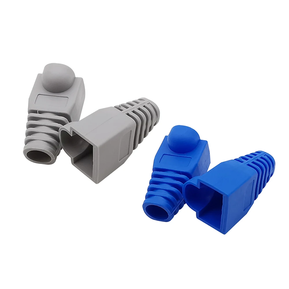 RJ45 Connector Jacket RJ45 CAT6 CAT5e Crystal Head Sheath Ethernet Network Cable Plug Cover Protective Sleeve RJ45 Adapter Caps