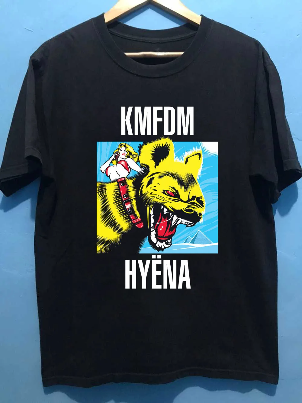 NEW KMFDM - HYËNA Album Short Sleeve Black All Size Shirt AC1396