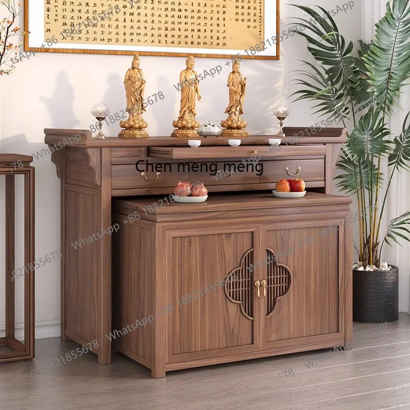 

Стол для ноноса из вяза, домашнее использование в стиле Шента, Бог богатства, Бодхисаттва, Шентай Сяцзя, стол из цельного дерева