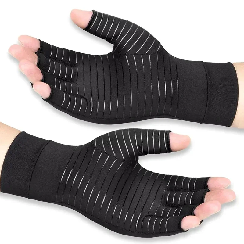 1 Pair Copper Arthritis Gloves For Hand Pain Relief Rheumatoid Osteoarthritis Swelling Carpal Tunnel Compression Gloves New