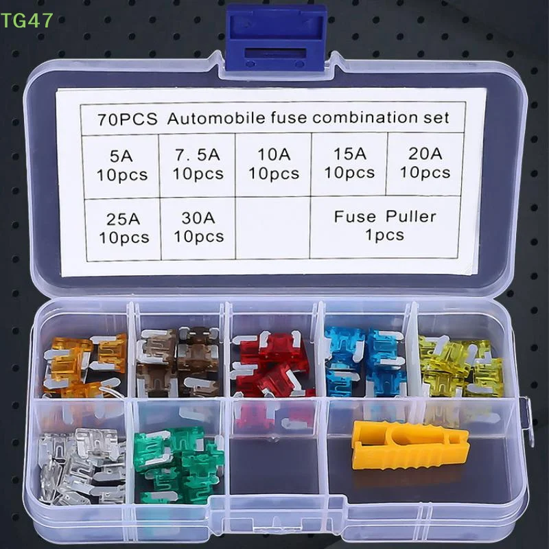 【LS】【HB】71Pcs 5A 7.5A 10A 15A 20A 25A 30A Mixed Sizes Low Profile Kit Micro Mini Blade Fuse Auto Car Truck Motorcycle Fuses
