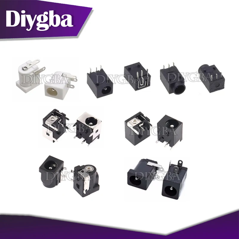 10PCS DC power jack socket female connector DC005 5.5*2.1MM 5.5*2.5MM 5.5*2.1 5.5*2.5 3.5*1.3 DC-003/003A/005/004/004A/050