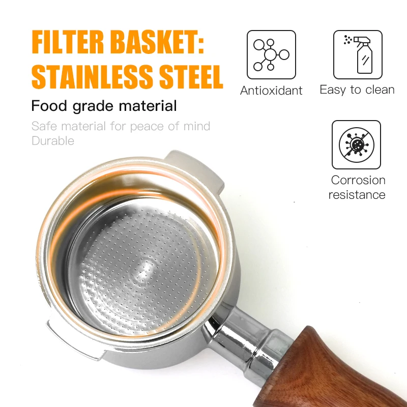 51MM Bottomless Portafilter Two Ears For Delonghi ECP35.31 ECP3420 With 2-Cups Filter Basket Coffee Accessories Espresso Machine