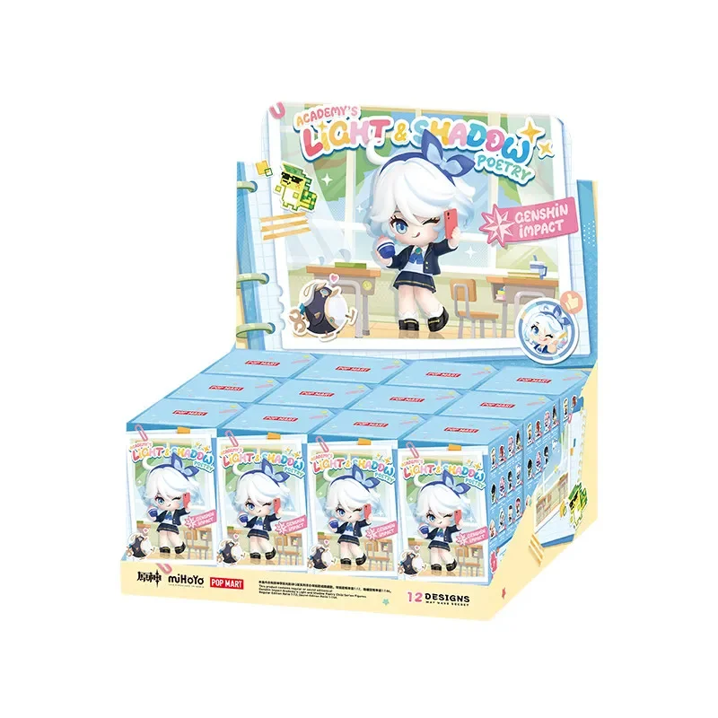POPMART Genshin Impact Academy's Light Shadow Poetry Serie Blindbox Überraschungsbox Puppe Süße Anime-Figur Überraschungstüte Spielzeug Desktop-Deko