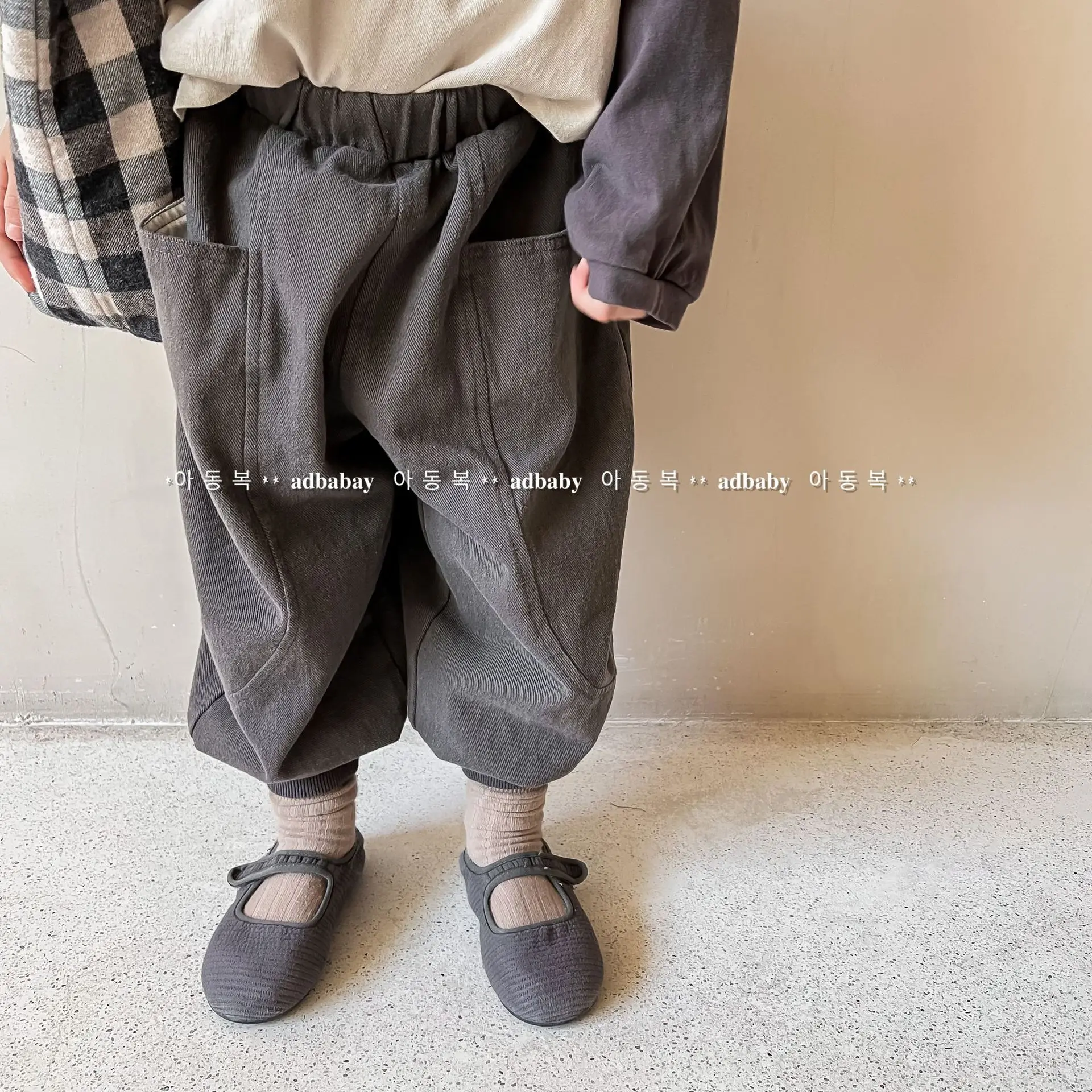 2024 Autumn New Girls Cotton Harem Pants Solid Children Loose Trousers Fashion Boys Casual Pants Loose Kids Clothes