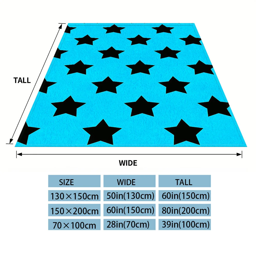 Black Star Grid Flannel Blankets Are Suitable For Sofas, Men's Room Decorations, Thick And Warm Gifts For Teenagers