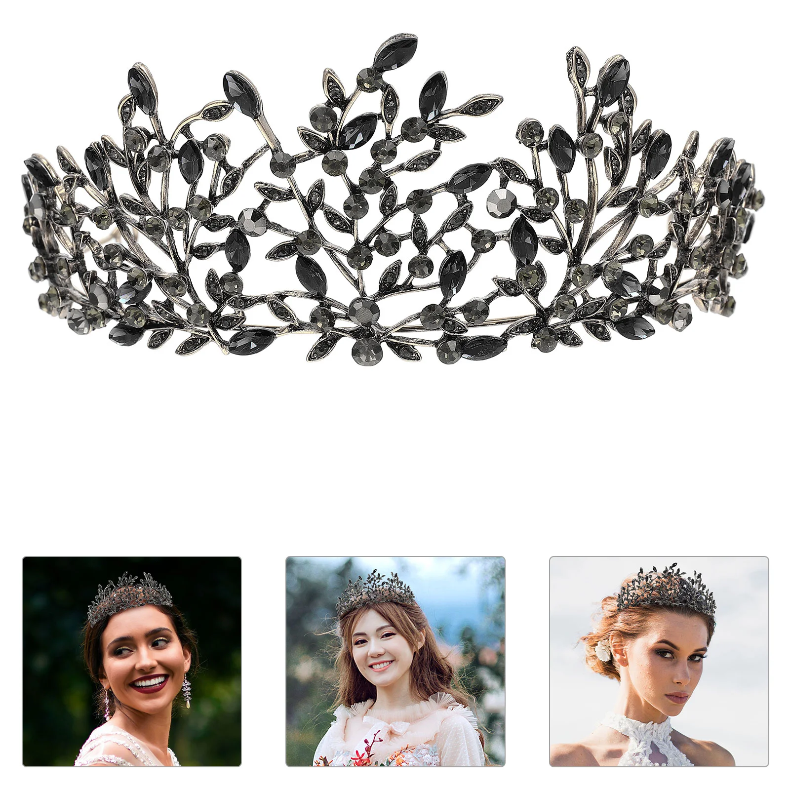 Tiara de noiva, coroa de noiva, delicada, chique, strass, liga, decoração de cabelo para faixa de cabeça